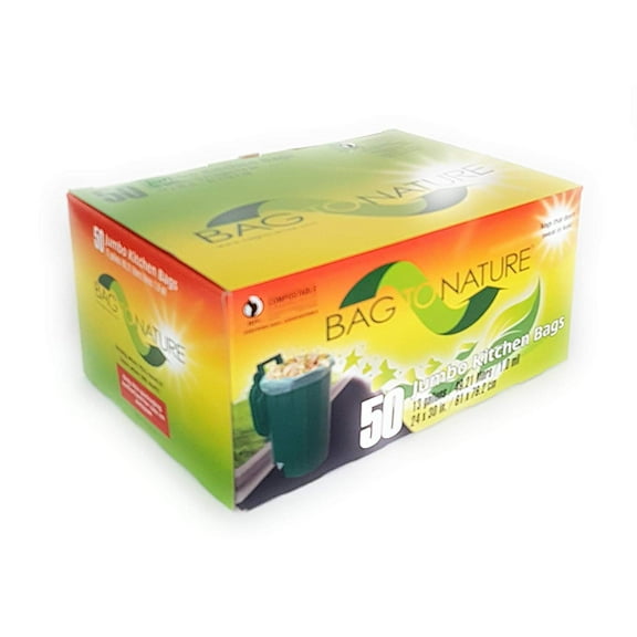Compostable Tall Kitchen Bags- 50 Count