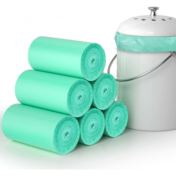 Compostable Trash Bags 1.2 Gallon 150 Packs, Compost Bags,Small Biodegradable Trash Bags Green Are Suitable For 1-2 Gallon And 4-8 Liter Small Trash bags can liner