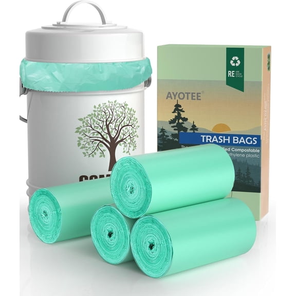 Compostable Trash Bags 1.3 Gallon 125 Count Multicolor Liners for Small Bins