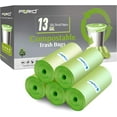 thumbnail image 1 of Compostable Trash Bags - 13 Gallon Tall Kitchen Garbage Bags 80 Count Unscented Trash Can Liners 55 Liter Medium Wastebasket Bags for Bathroom Home Bedroom Office Garbage Can (5Rolls/Green), 1 of 4