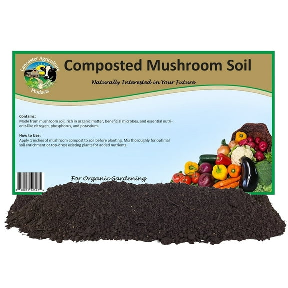 Composted Mushroom (16 quarts) for Improved Soil Structure, Enhanced Water Retention, Root Growth, Plant Vitality Boost, and Sustainable Gardening - Lancaster Agriculture Products