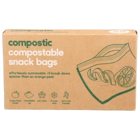 Compostic Snack Bags Compostable 25 ct (Pack of 12)