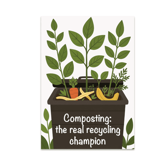 Composting: The Real Recycling Champion - Eco-Conscious Decor - 13x19 Poster Print