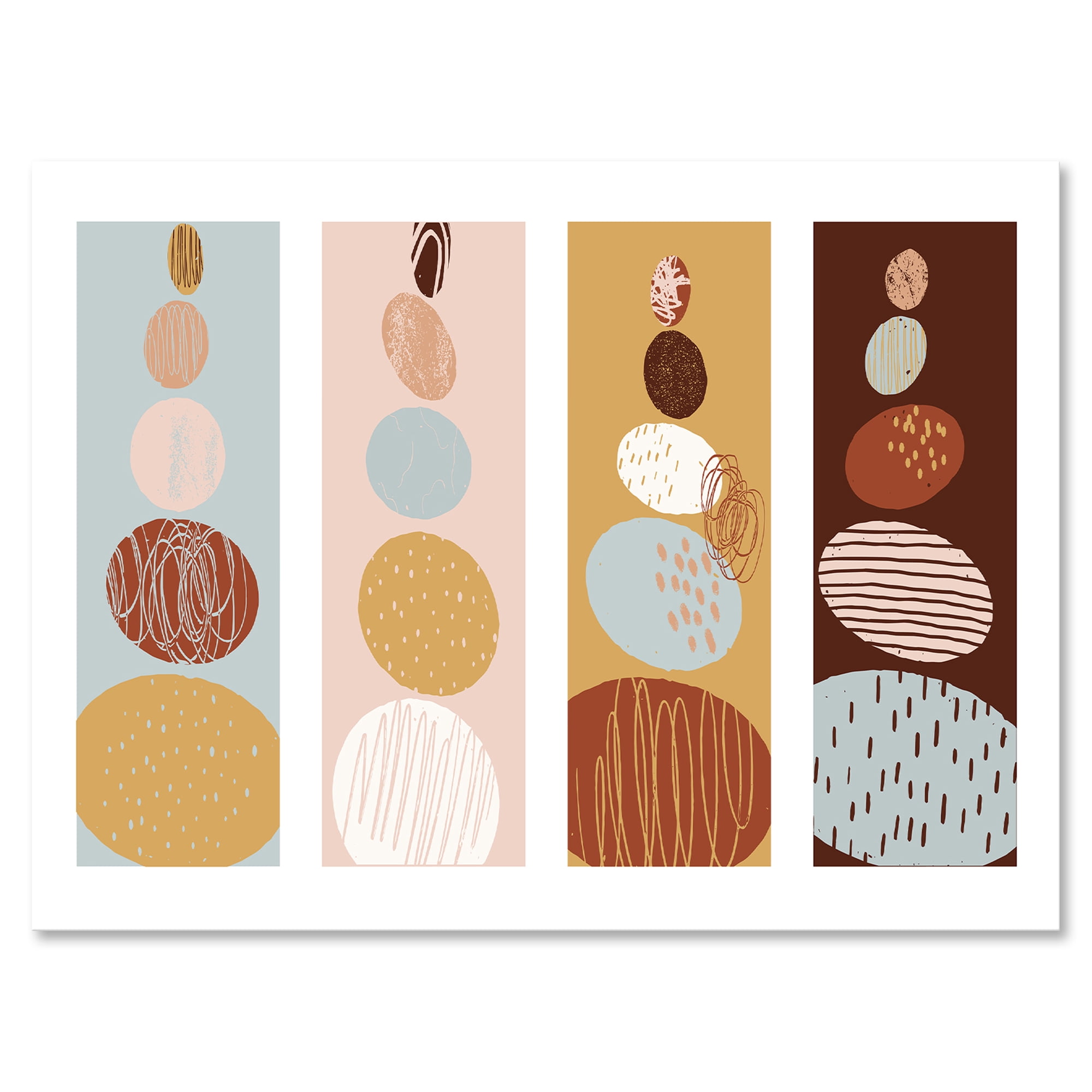 Compostion Minimalistic of Organic Shaped Pebbles 32 in x 32 in Painting Canvas Art Print, by Designart