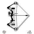 thumbnail image 1 of Compound Bow - 3" Vinyl Sticker - For Car Laptop I-Pad Phone Helmet Hard Hat - Waterproof Decal, 1 of 1