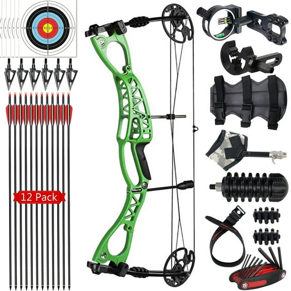 Compound Bow Adjustable 0-70 Lbs Axis Distance 30" Speed 320 Feet S Draw Length 18-30" for Archery Hunting Shooting