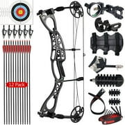 Compound Bow Adjustable 0-70 Lbs Axis Distance 30" Speed 320 Feet S Draw Length 18-30" for Archery Hunting Shooting