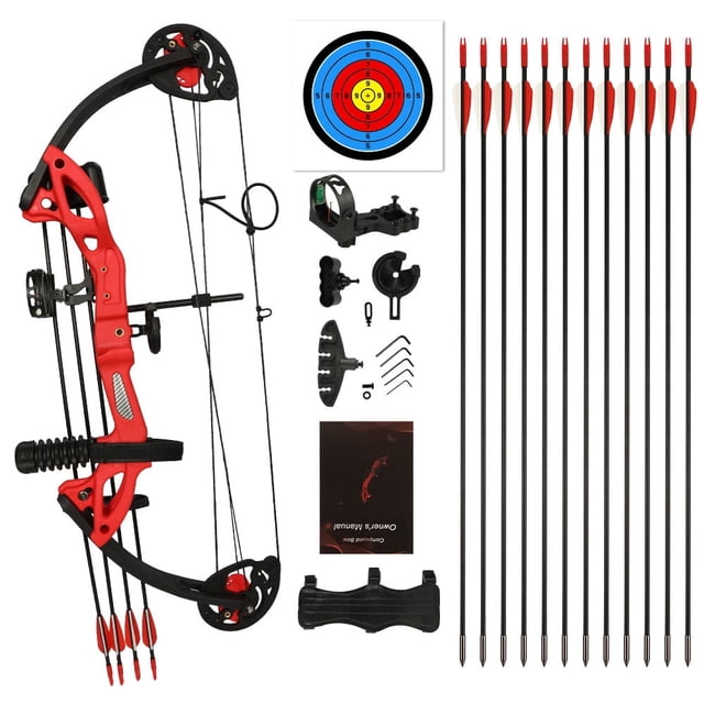 Right-Handed Compound Bow Set, for Teens & Beginners, 19