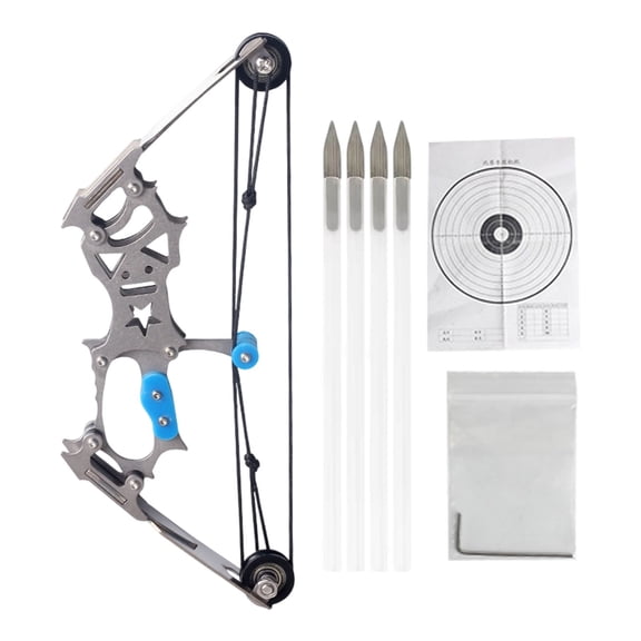 Compound Bow and Arrow Set,Archery Bow Set Left and Right Hand, Cool Gadget, RH/LH, for Target Shooting Outdoor Sports Fun Games, Stainless Bow For Hunting Shooting(5.9",4 Arrows)