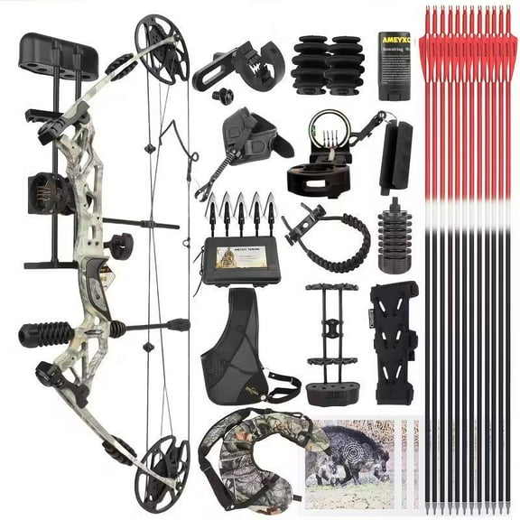 Compound Bow Carbon Arrow Set Field Archery 30-70lbs Target Bow Hunting Shooting