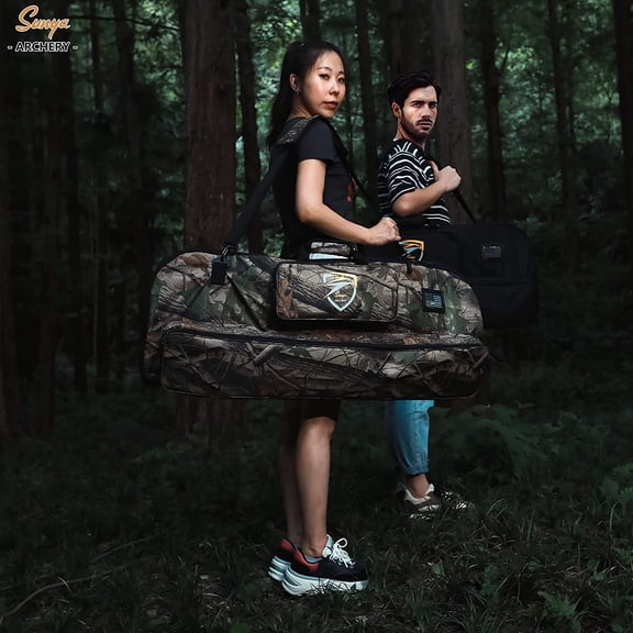 Compound Bow Case with Molle System - Neoprene Bow String Protection & Padded Shoulder Sling - Soft Carrying Case for Archery Accessories, Equipment