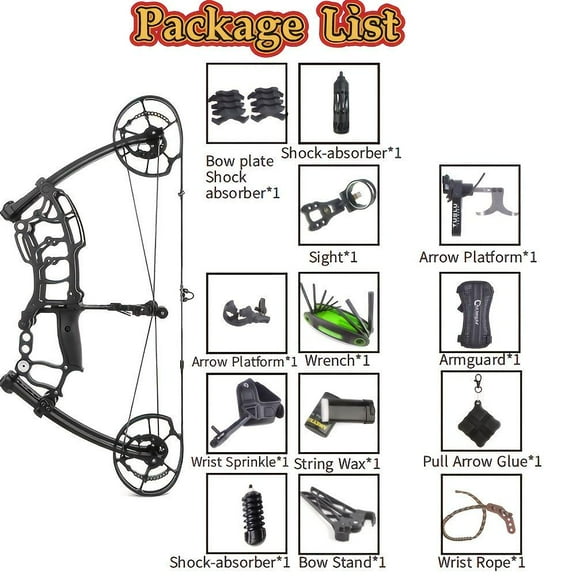 Compound Bow Dual-Use Steel Ball Arrow 40-65lbs Short Axis Archery Hunting RH LH