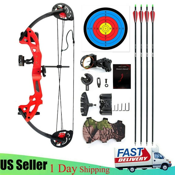 Compound Bow Set 15-29lbs Arrows Archery Hunting Equipment for Teens Kids 260fps