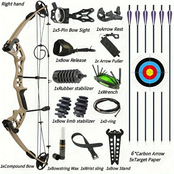 Compound Bow Set for Outdoor Target Shooting, 30-55 lbs Draw Weight, Adult/Beginner Right-Handed