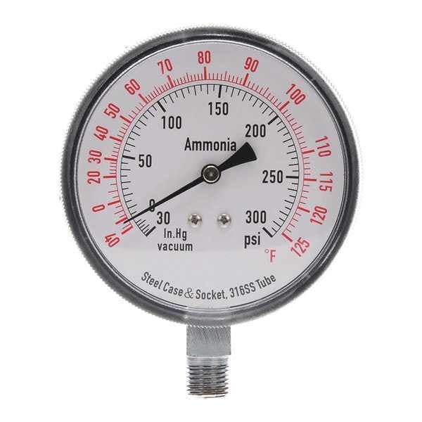 SIGMA ALDRICH Stainless Steel 0-300 PSI 1/4 In. NPT QianCap Pressure Gauge