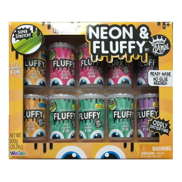 Compound Kings 10-Pack of High Quality Neon & Fluffy Slime