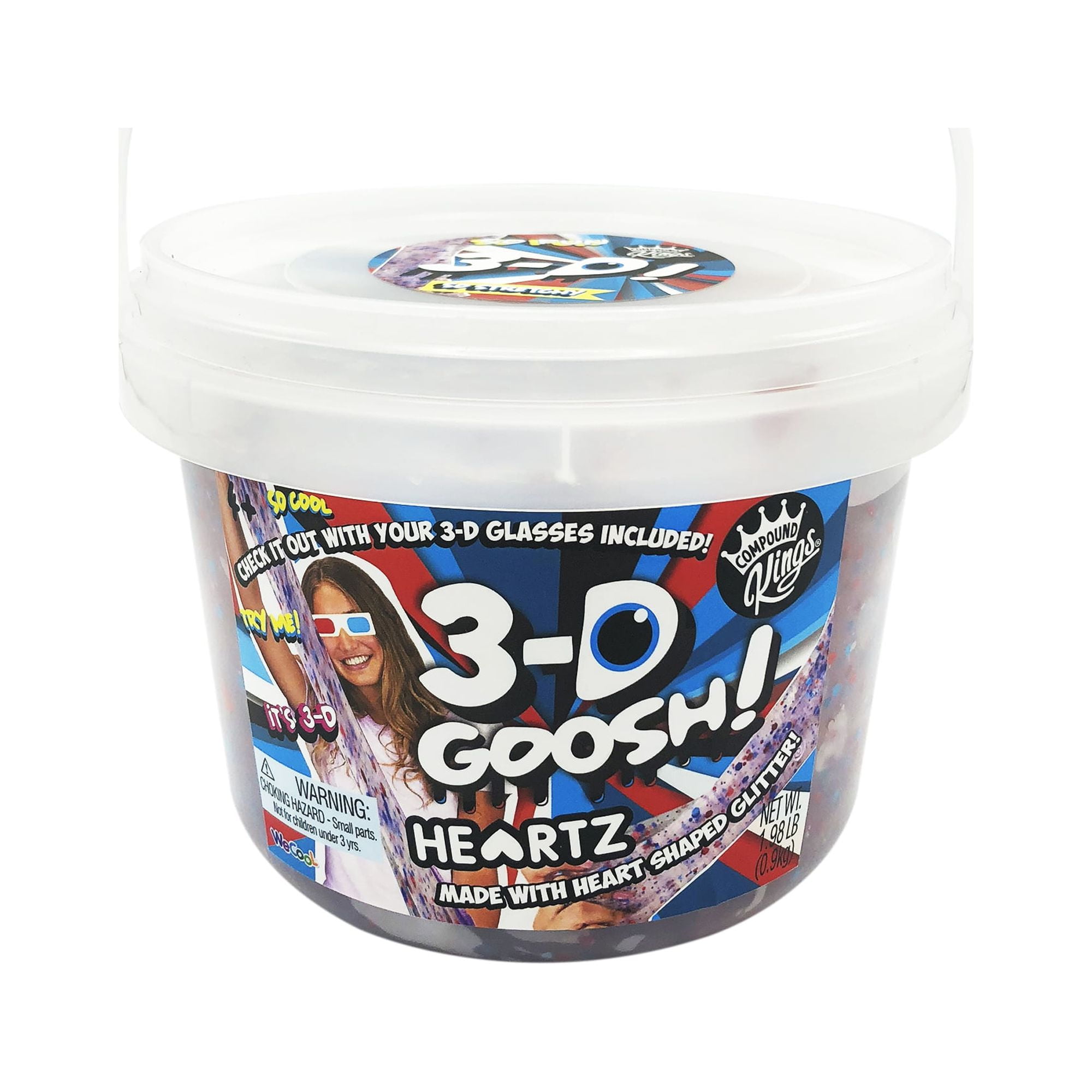 Compound Kings 3D Goosh Heartz 3lb Slime Bucket with Glasses 