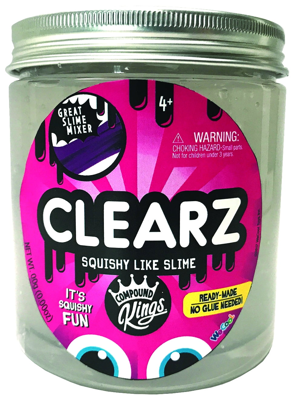 Compound Kings Clearz Slime - Stretchy 4 oz Jar - Walmart.com