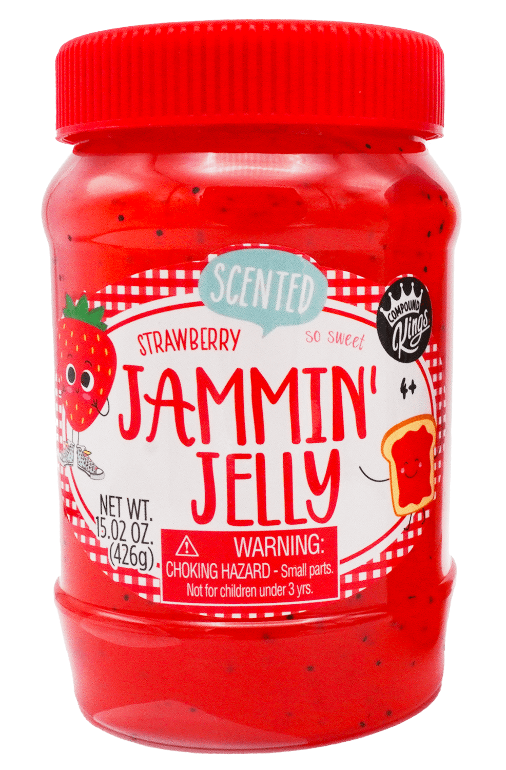 Compound Kings Jammin' Jelly Jar Strawberry Scented Slime, Red Slime