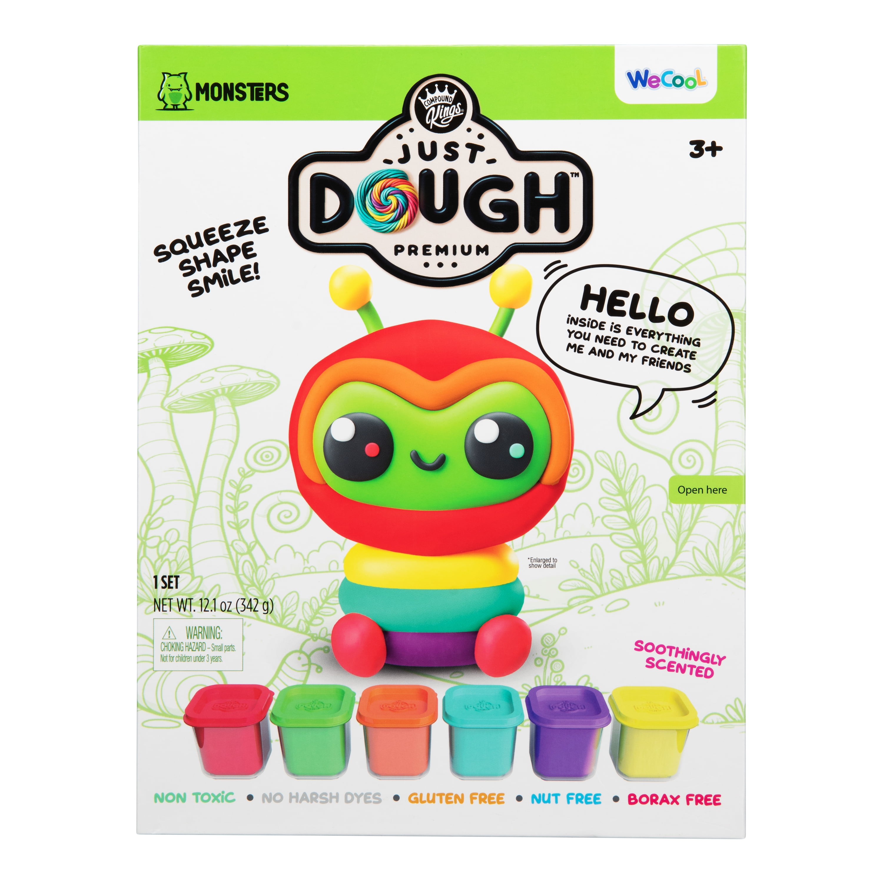 Compound Kings, Just Dough, Play Dough, Alien Character pack, Multicolor, Children Ages 3+
