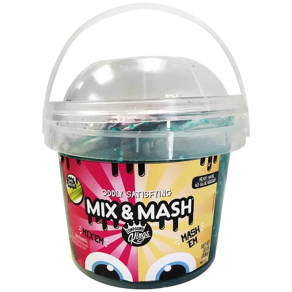 Compound Kings Yo Bucket Mix & Mash Teal Slime Bucket with Fun Styro Bead Elements(2lb)