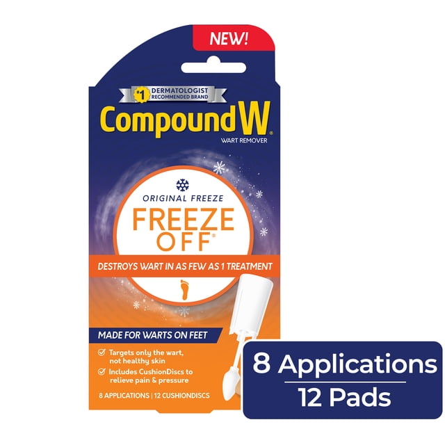 Compound W Freeze Off Wart Remover, 8 Freeze Applications and 12 ...