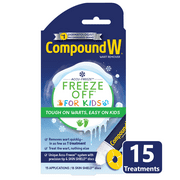 Compound W Freeze Off for Kids Wart Remover, 15 Applications 18 Skin Shield Discs, For Common and Plantar Wart Removal