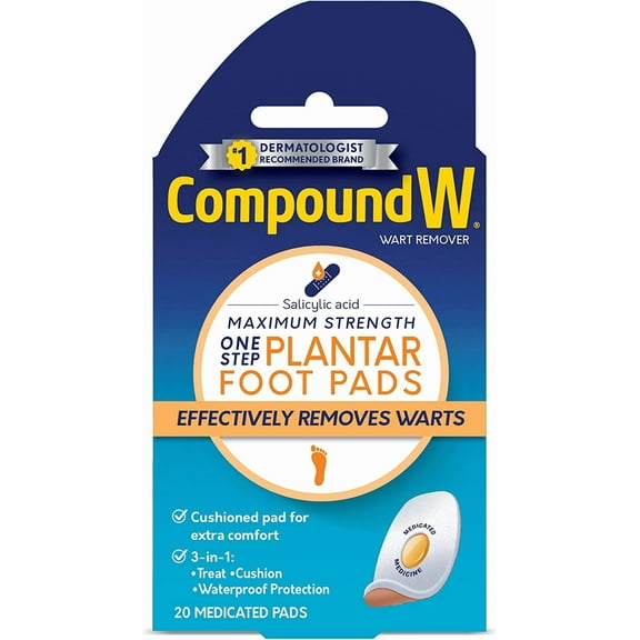 Compound W Maximum Stregth One Step Plantar Foot Pads,20 ea