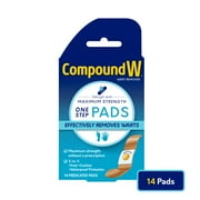Compound W Maximum Strength One Step Wart Remover Pads, Salicylic Acid, 14 Count
