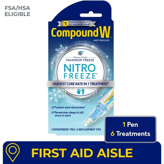 Compound W NitroFreeze Wart Remover, Maximum Freeze, 6 Stick Applications