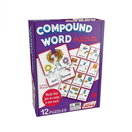 Compound Word Puzzles Junior Learning for Ages 5-8, Grade 1 Grade 2 Learning, Language Arts Word Level, Perfect for Home School, Educational Resources