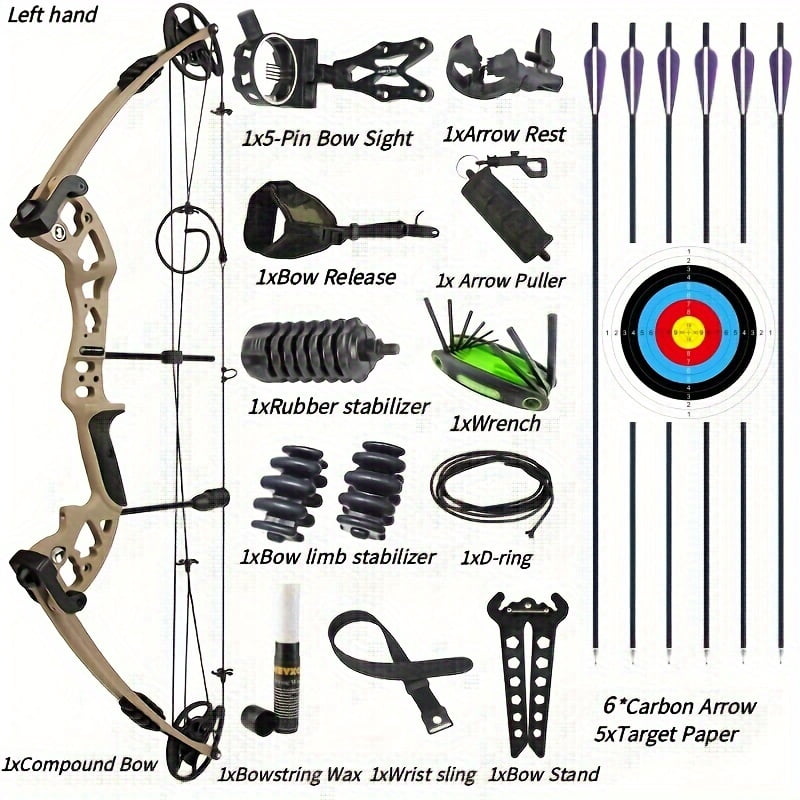 Compound bow set for outdoor shooting and accurate shooting, 30-55lbs, adult/beginner archery, hunting with shooting, right/left hand