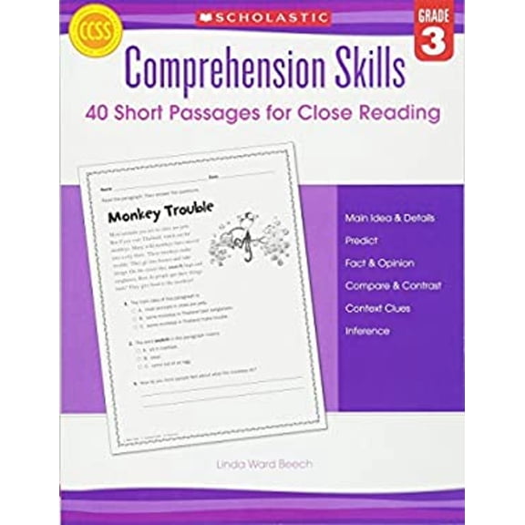 Pre-Owned Comprehension Skills: Short Passages for Close Reading: Grade 3 (Paperback) 0545460549 9780545460545