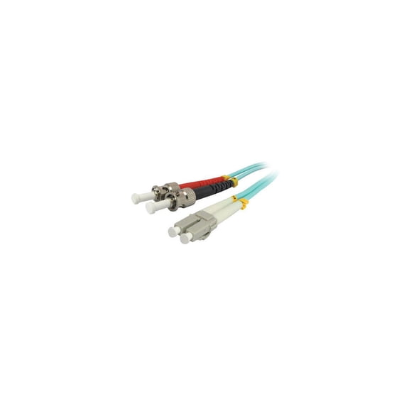 Comprehensive 2m 10Gb LC Male/ST Male Duplex 50/125 Multimode Fiber Patch Cable, Aqua