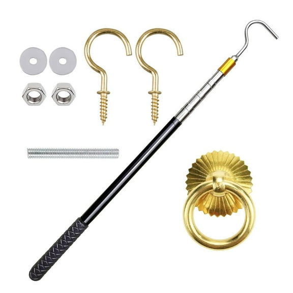 Space Saving Attic Ladder Accessories Set with Adjustable Pull Down Hook System