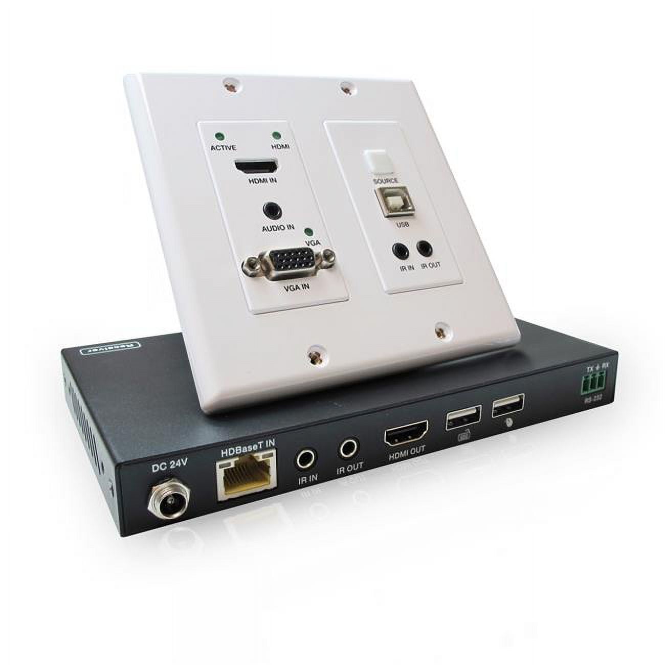 Comprehensive CHE-HDBTWP240K WallPlate HDMI, USB, VGA & Audio Extender ...