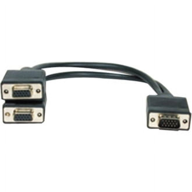 Comprehensive 1' HD15 Plug to Two HD15 Jack Adapter Cable