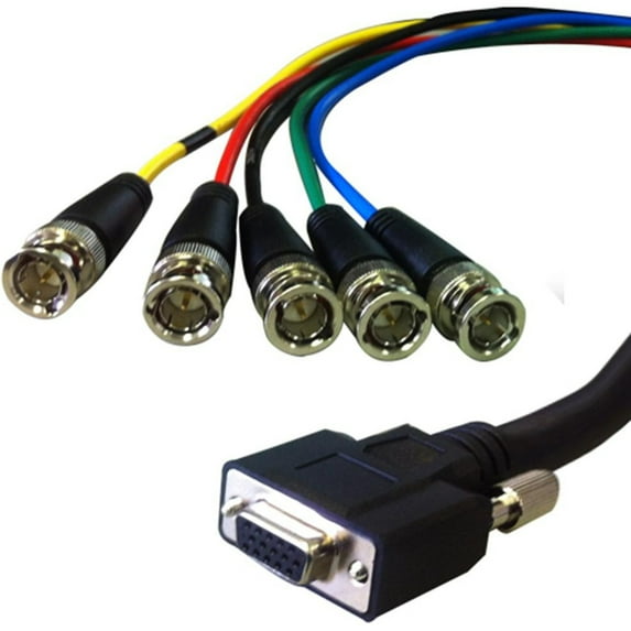 Comprehensive HR Pro Series VGA HD15 jack to 5 BNC plugs cable 6ft