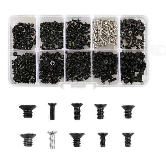 Comprehensive Laptop Repair Screw Kit, 500-Pcs M2 M2.5 M3 Cross Head Computer Screw Set for MacBook, PC, Notebook Maintenance & Fix