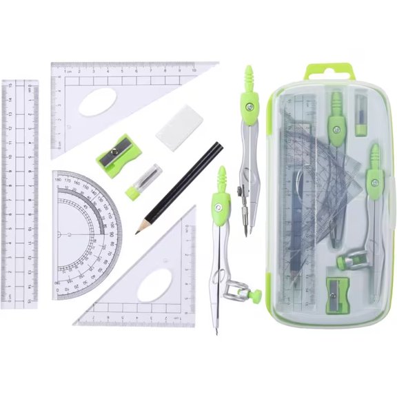 Comprehensive Math and Geometry Set for Students - Essential Tools for Home Schooling and Art Projects