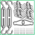 thumbnail image 1 of Comprehensive Shade Sail Hardware Kit 44 Pcs Stainless Steel for Triangle & Rectangle Sunshade Solutions with Tension Adjusters D, 1 of 1