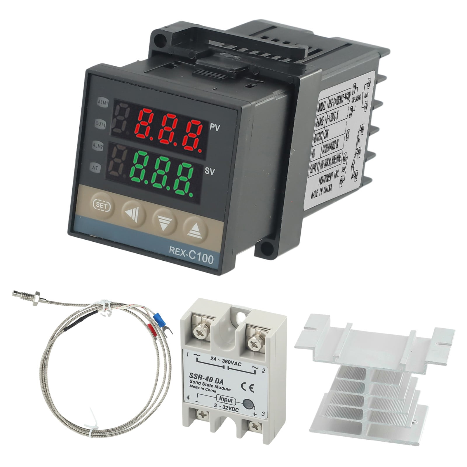 Comprehensive Temperature Controller Kit REX C100 AN with SSR and Heat ...