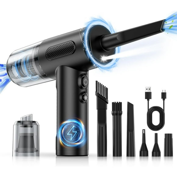 Compressed Air Duster, 100000RPM , 3 Gear Adjustable Electric Air Duster/Car Vacuum Cleaner(Black)
