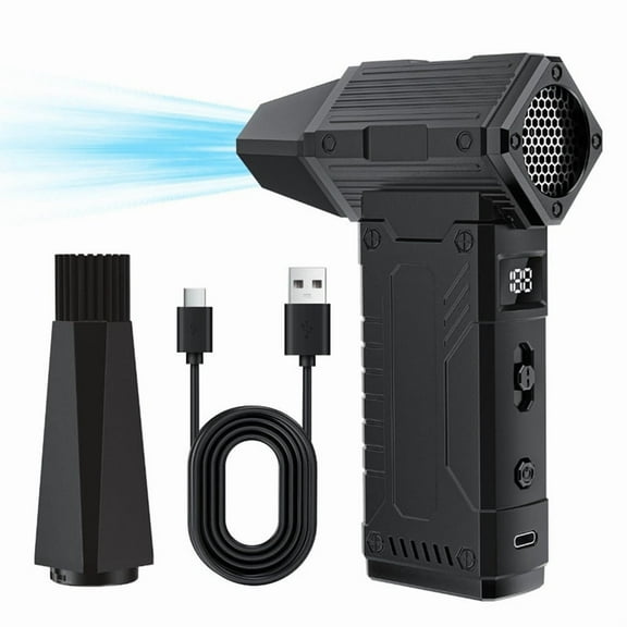 Compressed Air Duster,130,000RPM Turbo Blower with LED Display and Light,Electric Air Duster for Keyboard,PC,Car Home