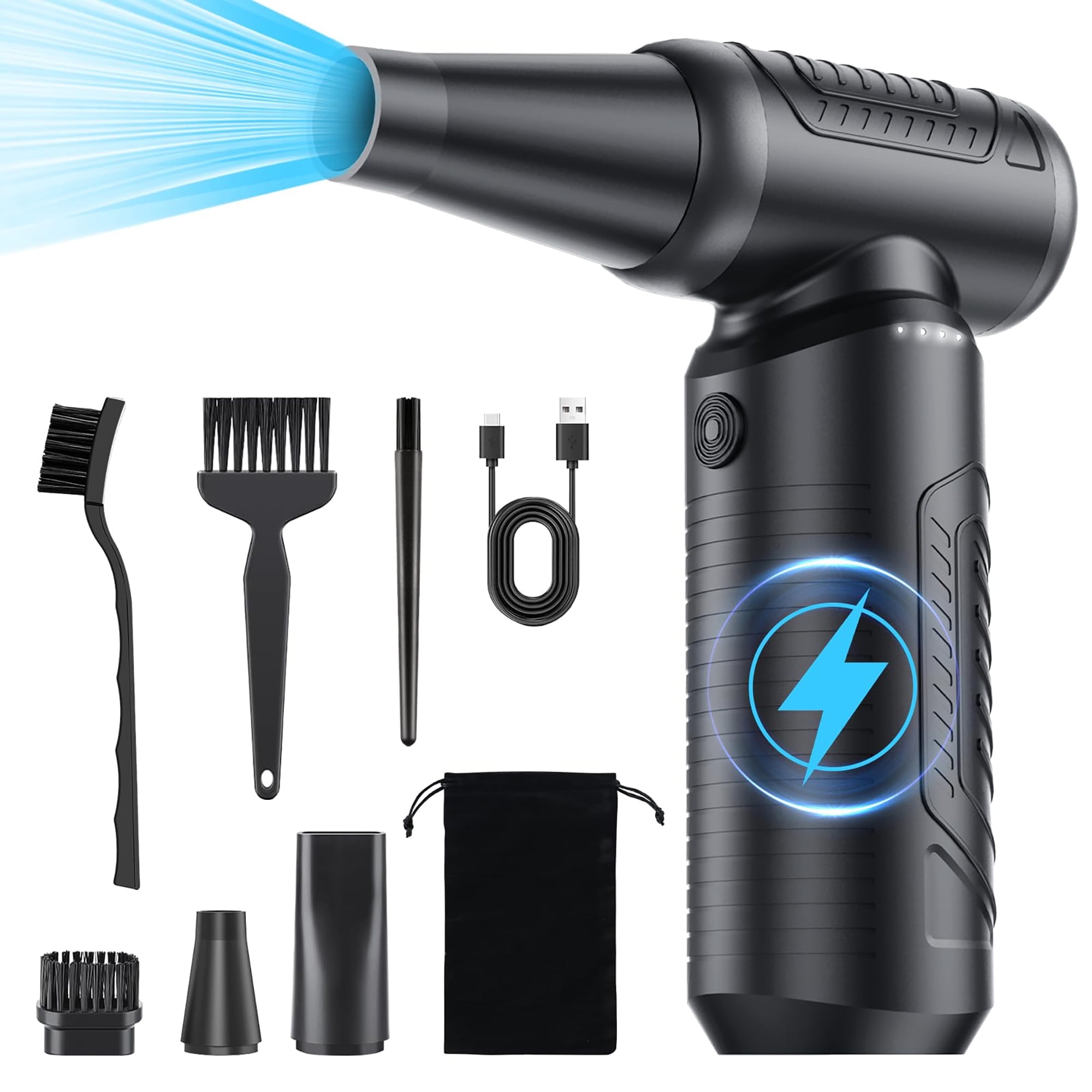 aomogo Compressed- Air Duster, 130000 RPM Electric Keyboard Cleaner Kit ...