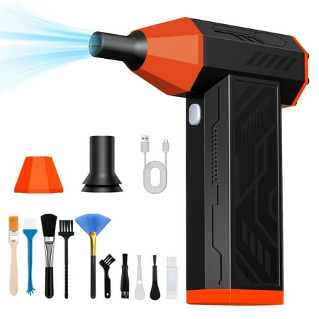 Compressed Air Duster 130000 RPM | High Power Violent Fan with 4000mAh Battery | 4-Gear Adjustable Cordless Turbo Blower | Wireless Rechargeable for Keyboard, Car & Outdoor Use