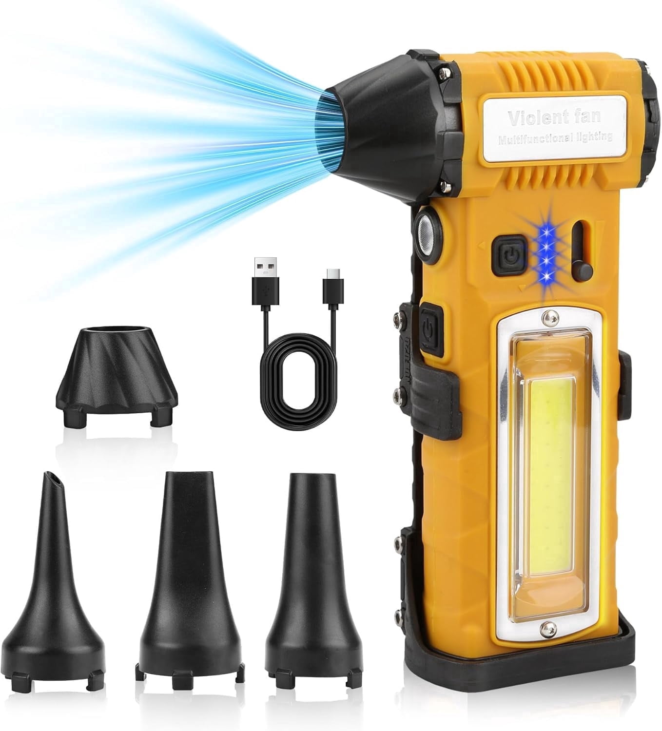 Compressed Air Duster, 130000RPM Electric Air Duster with LED Display, 2 Gear Adjustable Cordless Air Blower Magnetic Base, 8000mAh Rechargeable Air Duster for PC, Keyboard, Car, Outdoors, Home