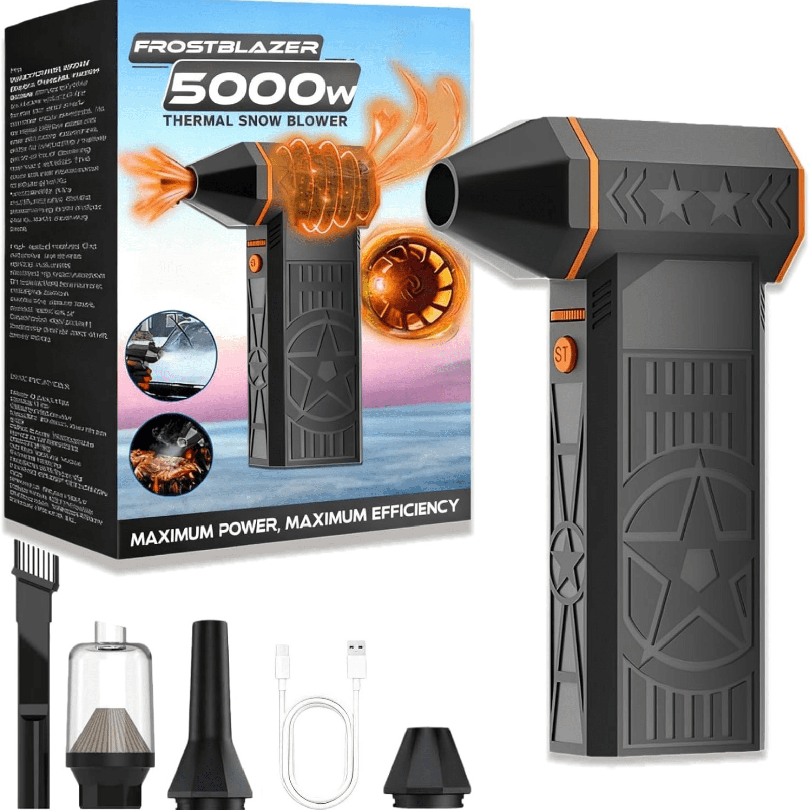 Compressed Air Duster,130000RPM Super Power Cordless Air Duster,Rechargeable Brushless Blower,3 Gear Adjustable Mini Blower with LED Light,Dust Remover for Computer/House/Outdoor/Car(Full Set)