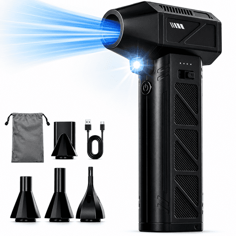 TRAKAR Car-Mounted Vacuum Cleaner, 180000RPM Electric Air Duster , Compressed Air Duster with Lllumination, Air Blower Dusters for Car，snowblower