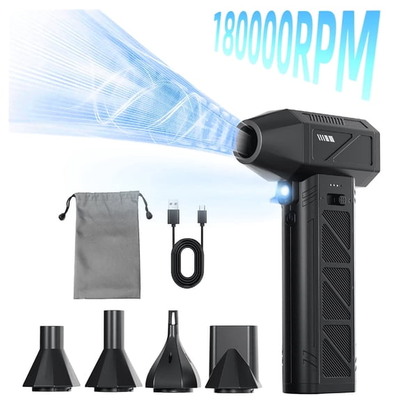 TRAKAR Car-Mounted Vacuum Cleaner, 180000RPM Electric Air Duster , Compressed Air Duster with Lllumination, Air Blower Dusters for Car，snowblower